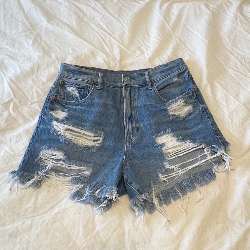 American Eagle Highest Rise 90s Boyfriend Jean Shorts with Distressing